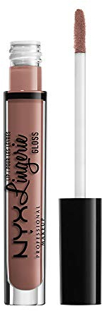NYX Professional Makeup Lipgloss - Lip Lingerie Gloss, schimmernder Gloss in Nude, für unwiderstehlich volle Lippen, 3, 4 ml, Butter 06