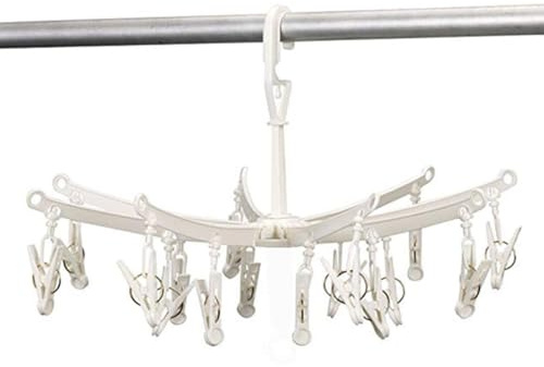 DurReus Foldable Clip Drip Laundry Hanger Portable Plastic Hanging Dryer with 20 Clips for Drying Cloth Diapers,Baby Clothes,Bras,Underwear,Hat,Gloves,Socks