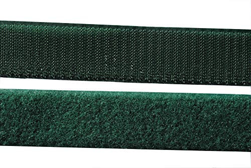 SAN Klettband dunkelgrün 50 mm breit 1 Meter Klettverschluss Hakenband und 1 Meter Flauschband