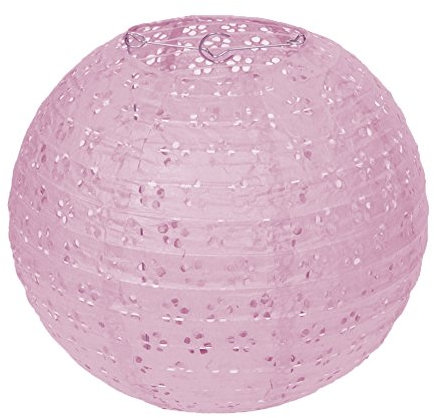 Meisax 10 Stück ziseliert Papier Laterne Lampions 8 Zoll (20cm) Papierkugel, rund Lampenschirm Dekoration Papierlaterne für Hochzeit Feier Geburtstag Party (Rosa)