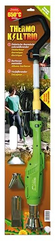 BSI - Puissant Désherbeur Électrique Multifonctions Thermo Kill Trio 650°C - Permet de Décaper la Peinture et d'Allumer le Barbecue avec 4 Buses Adaptées