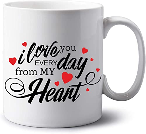 I Love You Everyday From My Heart - Personalised Jumbo Giant 20oz Mug Gifts Idea For Husband Wife Lover Girlfriend Boyfriend Valentine's Birthday Anniversary Present