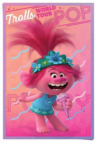 REINDERS Poster, Trolls Welt Tour - Poppy, Kinderzimmer, Poster, Wanddeko, Room Decor, 150 gr. glänzend Bilderdruckpapier, Rosa, 91,5x61cm