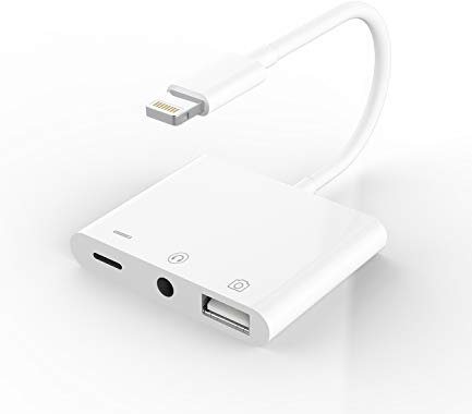 Adattatore cuffie certificato per Apple per iPhone jack audio AUX 3,5 mm e caricabatterie estensione Dongle convertitore cuffie cavo Lightning maschio a USB femmina OTG memoria fotocamera splitter