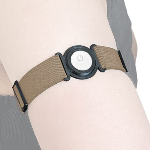 DiaBrothers Freestyle Libre 3 Fixierband Fixierung Halter mit verstellbarem Armband - Halter: schwarz - Armband: beige - Größe: M (25-35 cm)