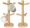 LOLYSIC 2Pcs Wood Mug Tree, 6 Mugs Wooden Cup Holder Stands, Wood Tea Coffee Cup Mug Holder Storage Organiser Mugs Stand for Kitchen Tabletop Countertop Pantry