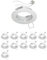 ledscom.de 12 Stück Decken-Einbaurahmen FERE, rund, weiß glänzend (LED/Halogen/MR16/50mm) inkl. GU5.3 Fassung