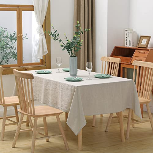 CHUFFED 100% Leinen Tischdecke Rechteckige Tischdecke-Hochwertige Leinen Stofftischdecke für Küchentisch und Esstisch, Natürliche Eleganz für Ihr Zuhause (Natur, 140 × 250 cm)