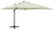vidaXL Ampelschirm mit Mast LED-Leuchten Sonnenschirm Gartenschirm Marktschirm Strandschirm Schirm Kurbelschirm Terrassenschirm Sandfarben 300cm