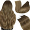 LaaVoo Tape in Extensions Echthaar Balayage Braun Echthaar Extensions Tape Ombre Braun Hellbraun Dunkelblond Invisible Tapes in Extensions Glatt 30cm #6/8/14 30g 20pcs