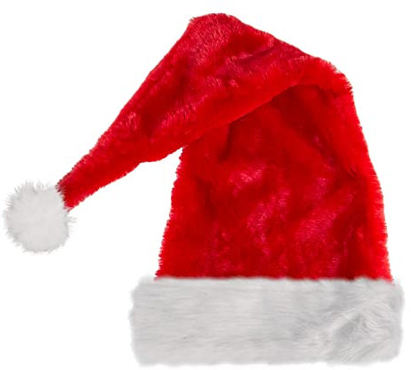 Alsino Weihnachtsmann Luxus Mütze mit Bommel - 85 cm lang - Premium Plüsch Nikolausmütze Damen Herren Erwachsene Weihnachtsmütze weich