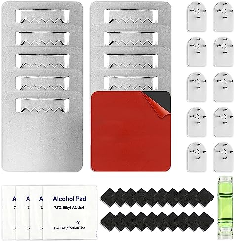 mizikuu Lot de 10 Supports pour Photos et Miroirs, Support Mural Autocollant Fixations pour Cadres Sans Percer Fixation Miroir Attaches Adhésives pour Photo en Aluminium Dibond et Verre Acrylique 3M