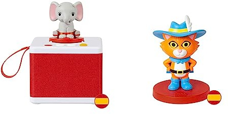 FABA - Cuentacuentos para Niñas y Niños, Altavoz con el Personaje Sonoro ELE el Elefante, Juego Educativo & Personaje Sonoro Gato con Botas y Otro Cuento - Historias Sonoras