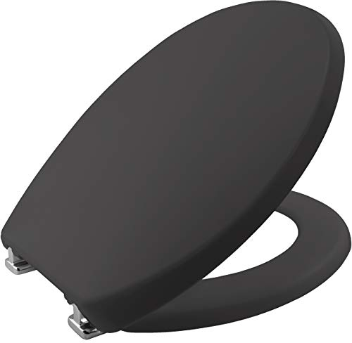 BEMIS Buxton/Atlantic Spa Slate Grey Ultra-Fix Plastic Thermoplast Toilet Seat | WC seat That Will not Loosen and fits Most Toilets | Adjustable Chrome Hinges | Thermoplastic | Easy Installation