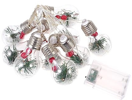 Housoutil LED Lichterkette mit Glühbirnen Kreative Lichtdekorationslampe für Zaun Überdachung Beleuchtung Weihnachtsbeleuchtung LED Weihnachtsbeleuchtung