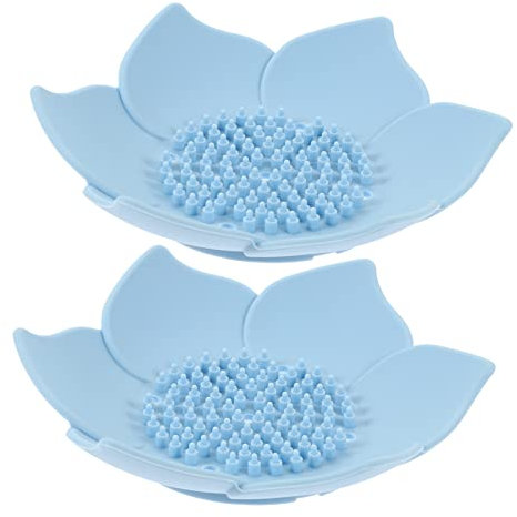 PRETYZOOM 2stücke Silikon Seifenhalter Blumenform Mit Abfluss Für Waschbecken Haushalt Seifenablage Selbstentleerend Seifenschale Für Bad Küche Seifenbehälter Seifenkästchen