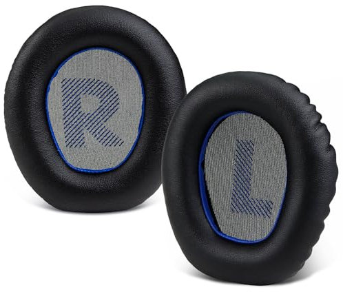 SINOWO Ersatz-Ohrpolster für JBL Quantum 100 (Q100), Quantum 350 (Q350) Kopfhörer, Ohrpolster mit Geräuschisolierung, Memory-Schaum, weiches Protein-Leder (Schwarz/Blau)
