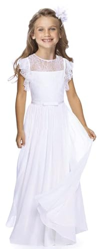 Blumenmädchenkleider Für Hochzeit Mädchen Brautjungfer Taufe Blumenspitze Kleid Blumenkleid Festzug Kommunionskleider Kommunionskleid Boho Kommunionkleider Mädchen Lang