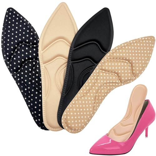 VZXQX Einlegesohlen Damen für High Heels, 4 Paar Komfort Einlegesohlen für High Heels, Einlegesohlen Memory Foam Damen Gr. 35-40, Weich Schuheinlagen Schwamm für Lose Schuhe