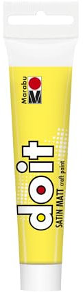 Marabu DO IT Craft Paint, 36 ml jaune soleil, peinture acrylique satinée pour DIY, bricolage et loisirs créatifs, peinture à l'eau, résistante aux intempéries, à la lumière, végétalienne, 12760076220