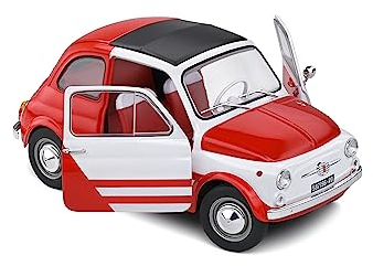 Generisch FIAT 500 L Nuova Urmodell Rot mit Weiss 1957-1977 1/18 Solido Modell Auto