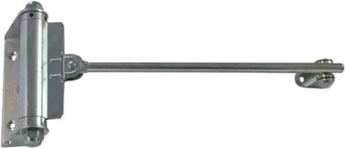 Türfeder für Türgewicht bis 40 kg - Torschließer Stahl verzinkt - Türschließer Innentür Stangentürschließer mit Feder - Automatik Feder-Schließer silber für Gartentor & Zimmertüre (1 Stück)