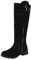 rismart Stivali Al Ginocchio Donna Punta Rotonda Tacco Grosso Zip laterale Stivali Lunghi Scarpe Autunno Inverno Nero,40