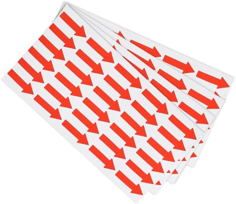 PATIKIL 120 Stück Kleiner Pfeil Aufkleber Kleine Pfeilschild Aufkleber 30 x 12 mm, Farbcodierungsschild für Gasfluss Richtung Inspektion Fehlermarkierung Markierung, Rot