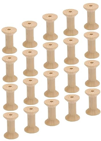 HAPINARY 50 Stück Leere Garnspulen Holz Weben Spulen Unfertige Handwerksspulen Für Bastelarbeiten Und Diy Anleitungen Naturfarben Und Glatte Oberfläche