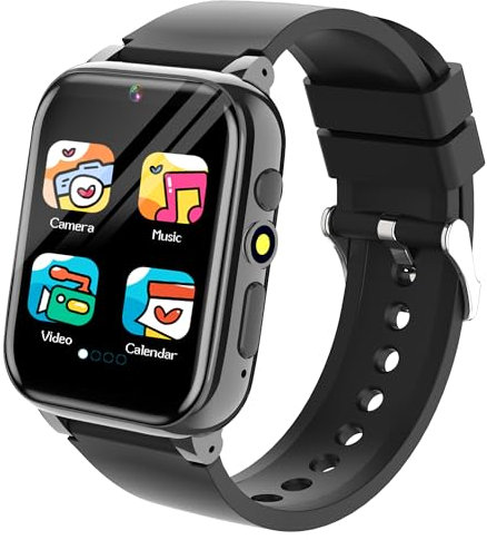 Moikmlih Kids Smart Watch 26 Games, Smart Watch for Boys Girls with Audiobook, Learn Card, Flashlight, Camera, Music, Pedometer, Alarm, Video, Multi-Wallpaper, 3-12 Kids Smartwatch Party Birthday Gift