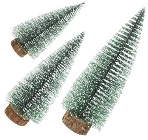 XFZJCHAP 6 Pcs Bottle Brush Tree Fake Christmas Tree Xmas Tabletop Ornament Mini Desk Christmas Tree Christmas Decorations Ornaments Tabletop Christmas Tree Desk Decor Miniature Wooden Pine