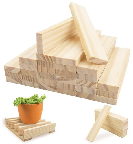 30 Pack Wood, Basswood Carving Blocks, Whittling Wood Blocks, Unfinished Carving Woods for Crafts, Wood Carving Kit for Crafts Modelling Making Supplies, DIY, Smooth Surface, 10.5 X2.1 X 0.7cm