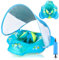 Bouee Bebe, Bouee Bebe avec Pare Soleil SPF 50+, Bouée Enfant Piscine Bouee, Bouée Gonflable pour Enfants Anneau de Natation Bouée Bébé Piscine pour Enfants de 6 à 36 Mois (Bleu)