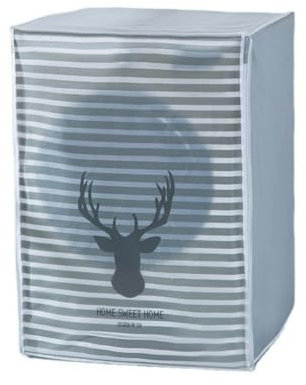 UERSUR Funda Lavadora Exterior Impermeable,Funda Máquina Carga Frontal con Cremallera Antisalpicaduras y Luz Solar 60 x 56 x 85CM