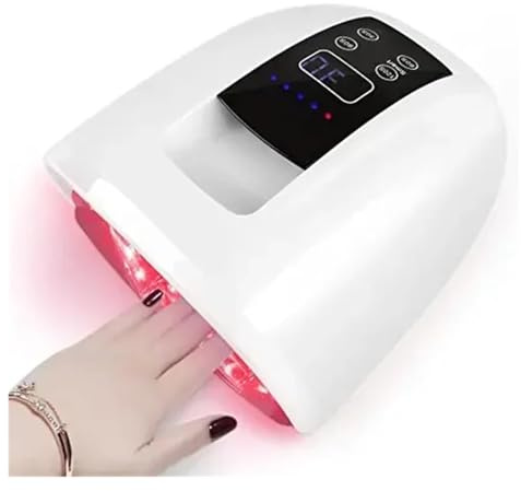 TIEOAXFT Lampada for Unghie Ricaricabile da 90 W con Fondo a Specchio, Luce LED Senza Fili for Unghie acriliche, Macchina for Manicure, Lampada UV LED for Unghie Senza Fili(White)