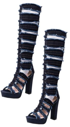 CTIRCHIU Ginocchio in Denim Traspirante Alto Design Creativo e per l'Estate