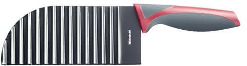 Westmark Wellenschneider – Buntmesser für Gemüse, Kartoffeln, Pommes – BLW Baby Beikost – Wellenmesser mit Antihaftbeschichtung – Schwarz-Rot, 28,3 cm