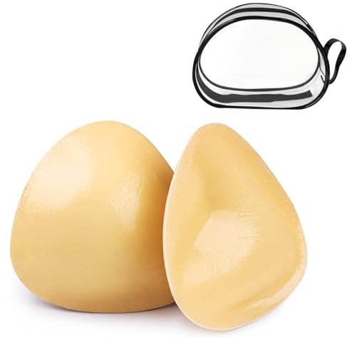 Fjquamitix Bra Inserts Double Sided Sticky Adhesive Reusable Push Up Bikini Padding Insert for Sports Bra Swimsuit (B)