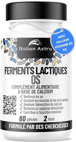 Integratore Ossa - Articolazioni e Ossa Forti - 60 Capsule | + Calcio, Magnesio, Vitamina C, Vitamina D3, Vitamina K2, Inulina, Rame, Manganese, Zinco, Biotina | Made in Italy