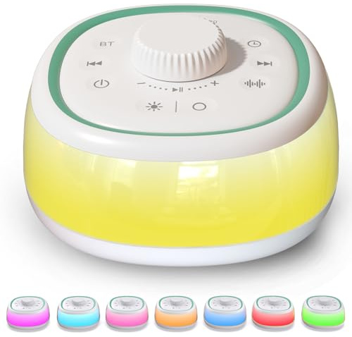 DONOW White Noise Machine for Baby Adults with 30 Soothing Sounds | Bluetooth Function with 8 Colors Night Light, Sleep Timer, Sound Machine for sleeping