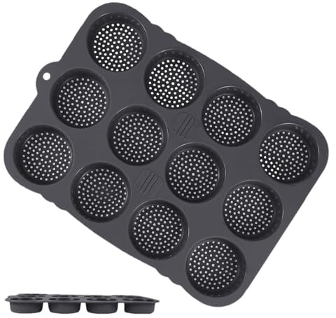 Dewireaey Moule à pain, moule à hamburger - Moule à pain en silicone avec 12 cavités | de cuisson en Silicone, ustensiles de cuisson pour gâteaux, chocolat, gaufres aux œufs