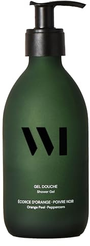 WHAT MATTERS Gel Douche Écorce d'Orange & Poivre Noir 290ml | Flacon pompe verre renforcé®, 99,1% ingrédients d'origine naturelle, Vegan, Aloe vera et algue rouge, fabriqué en France