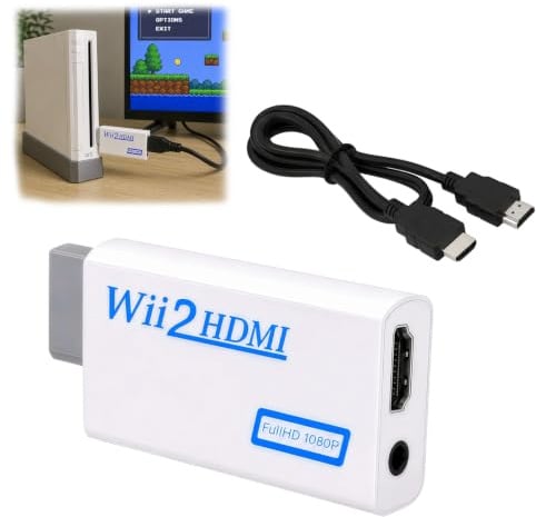Wii HDMI Adapter Converter For 3.5mm Audio Video Output With 1.5 m Cable