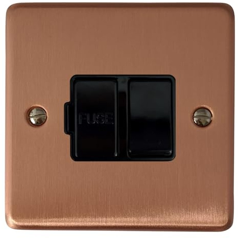 Rose Gold Switched Fused Spur (Black Switch) - CRG57B