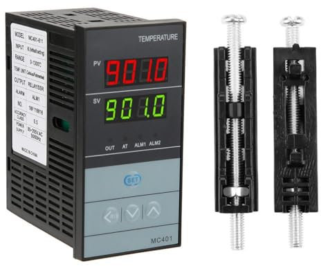 Jadeshay Regolatore di Temperatura,Termoregolatore -199 ~ 1300℃ PID Digitale Termostato Relè Sensore a Termocoppia Tipo K Sensore Ingresso SSR Uscita con Display Digitale