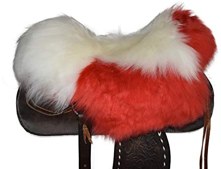 Moro-Design Lammfell Sattelbezug für Westernsattel Lammfellbezug Sattelauflage mit Horn Saddle Pad Seat Saver