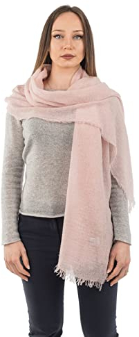 DALLE PIANE CASHMERE - Pashmina 100% cashmere - Made in Italy - Donna, Colore: Rosa, Taglia unica
