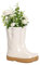 White Ceramic Double Wellington Boot Shaped Indoor/Outdoor Plant Pot