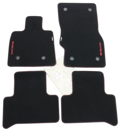 Original Fußmatten Automatten Set Velour Stelvio Logo Rot Gestickt 50903645