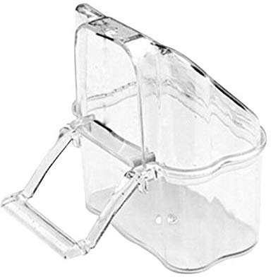 YITON Bird Feed Bowl Parrot Bird Transparent Plastic Food Cup Bowl Clean Water Silo Waterer 2Pcs